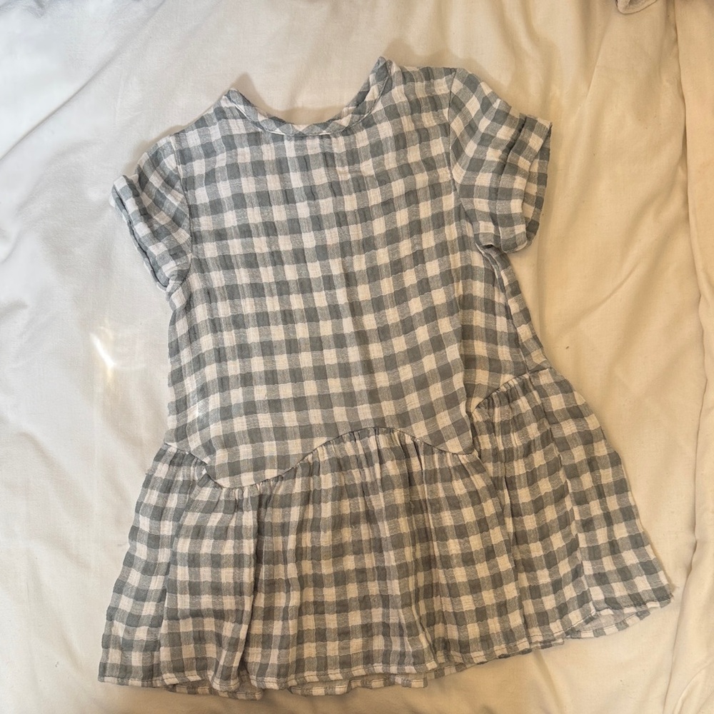 Checkered Zara Dress Blue and White